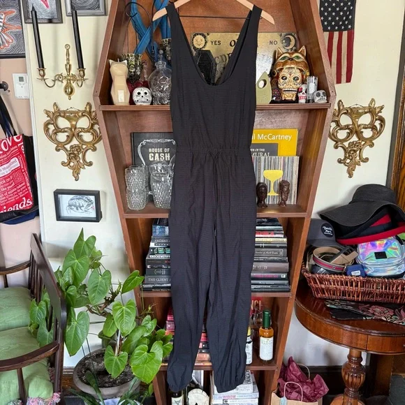 Spiritual Gangster - Black Crisscross Back Jumpsuit - size large